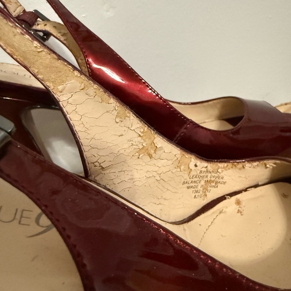 Boutique 9 Red Slingback Heels with Peep-Toe and Stiletto - Picture 3 of 8